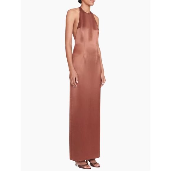 Staud Janet Open-Back Satin Maxi Dress - Picture 2 of 11